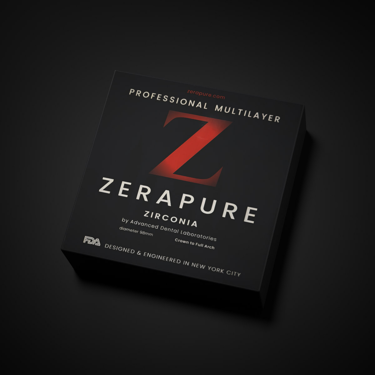 Zerapure™ Professional Multilayer Zirconia box, 98mm discs