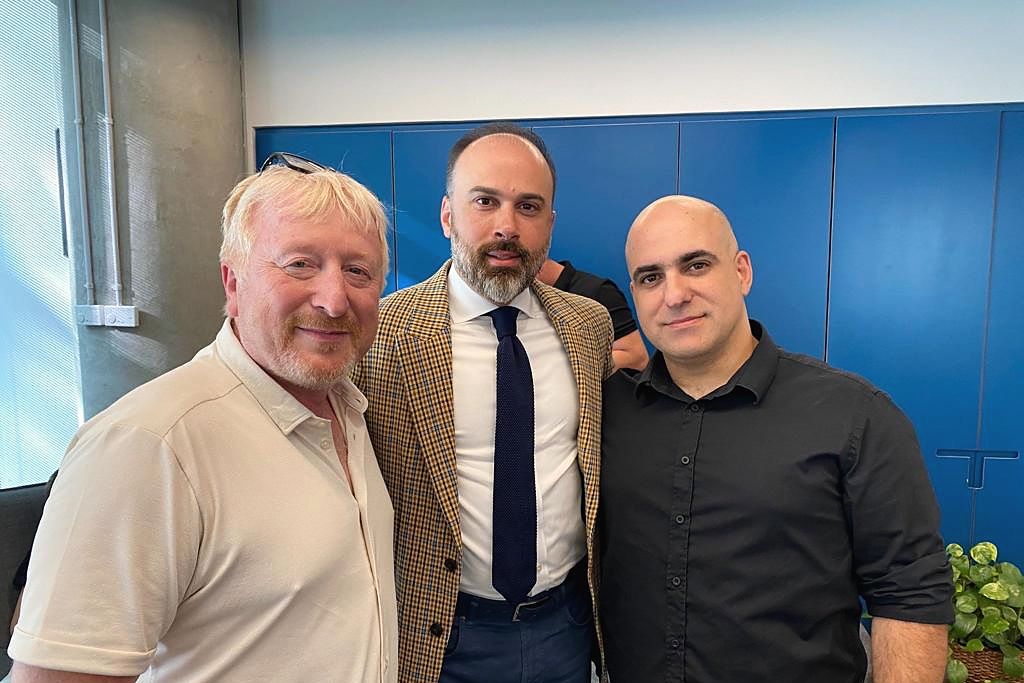 David Abayev with two co-presenters at ICOI Israel